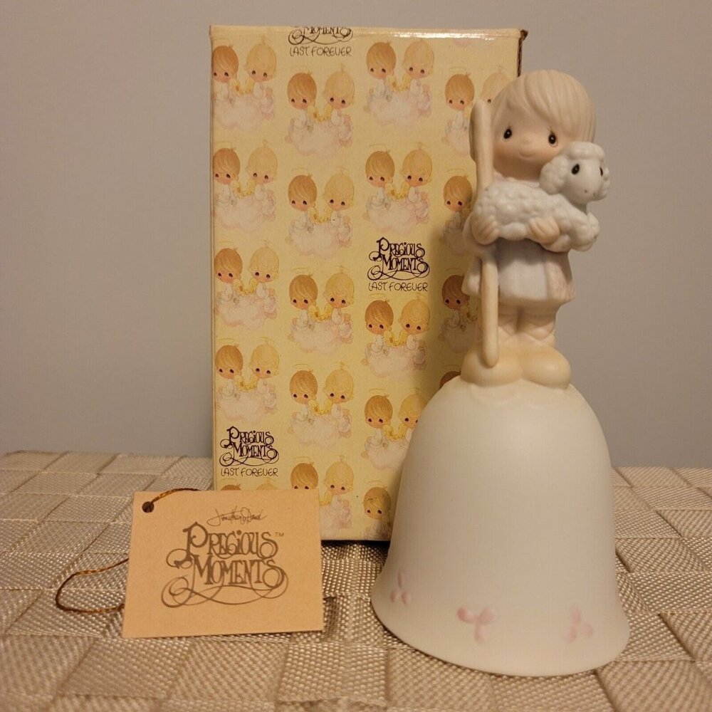 VINTAGE PRECIOUS MOMENTS NATIVITY BELL "WE HAVE SEEN HIS STAR" 1980 SHEPHARD BOY